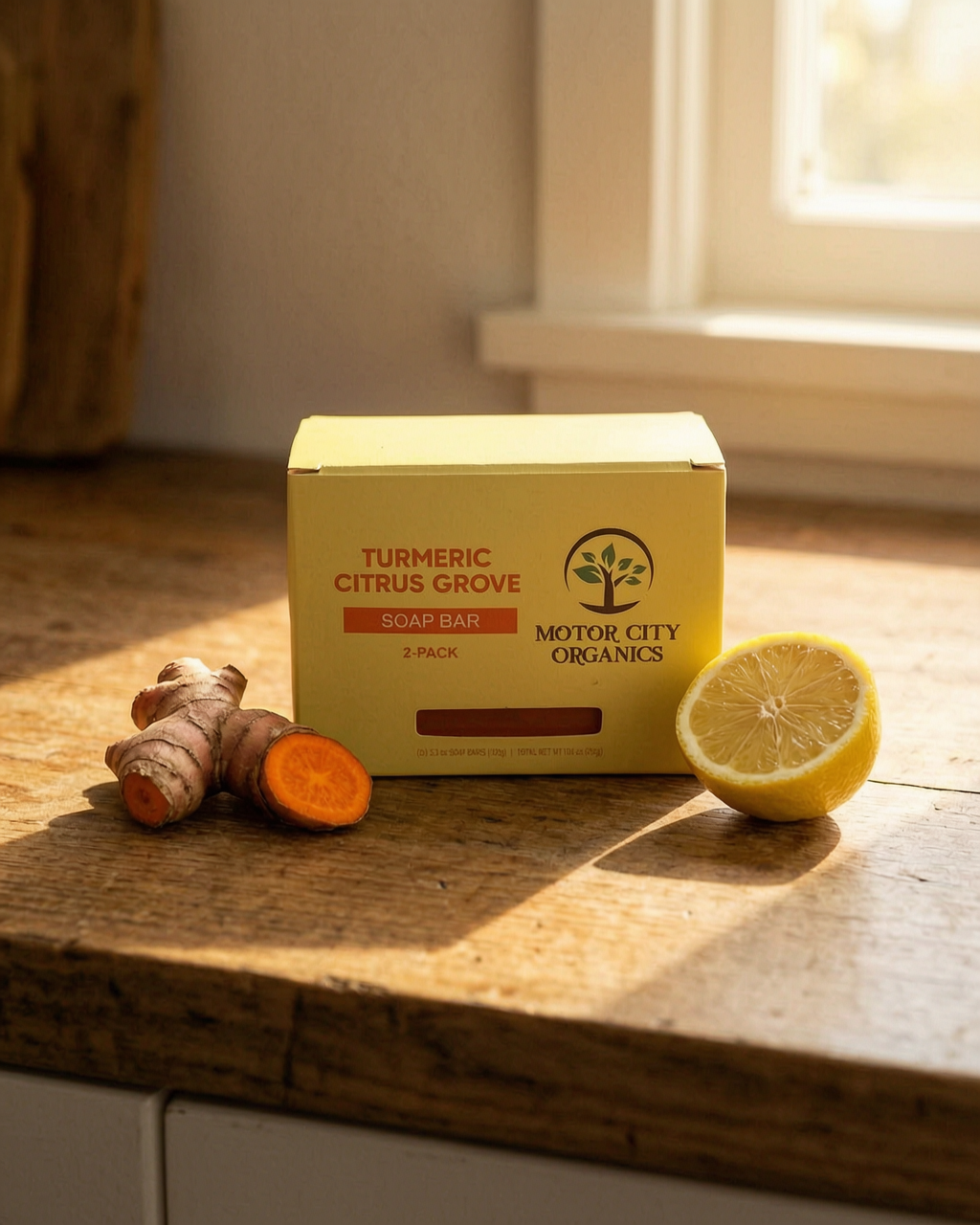 Turmeric Citrus Grove Bar Soap (2-Pack), Lifestyle